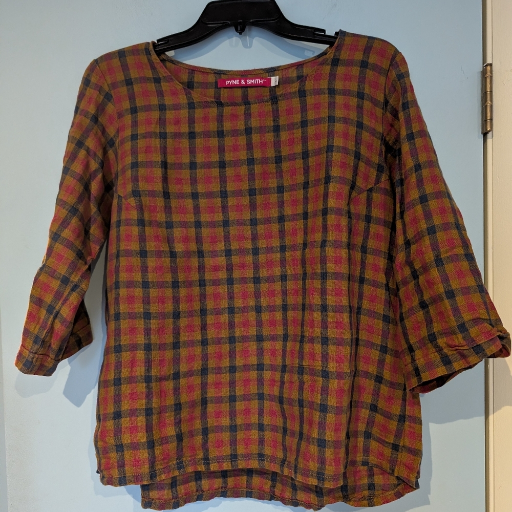 Plaid Linen Blouse